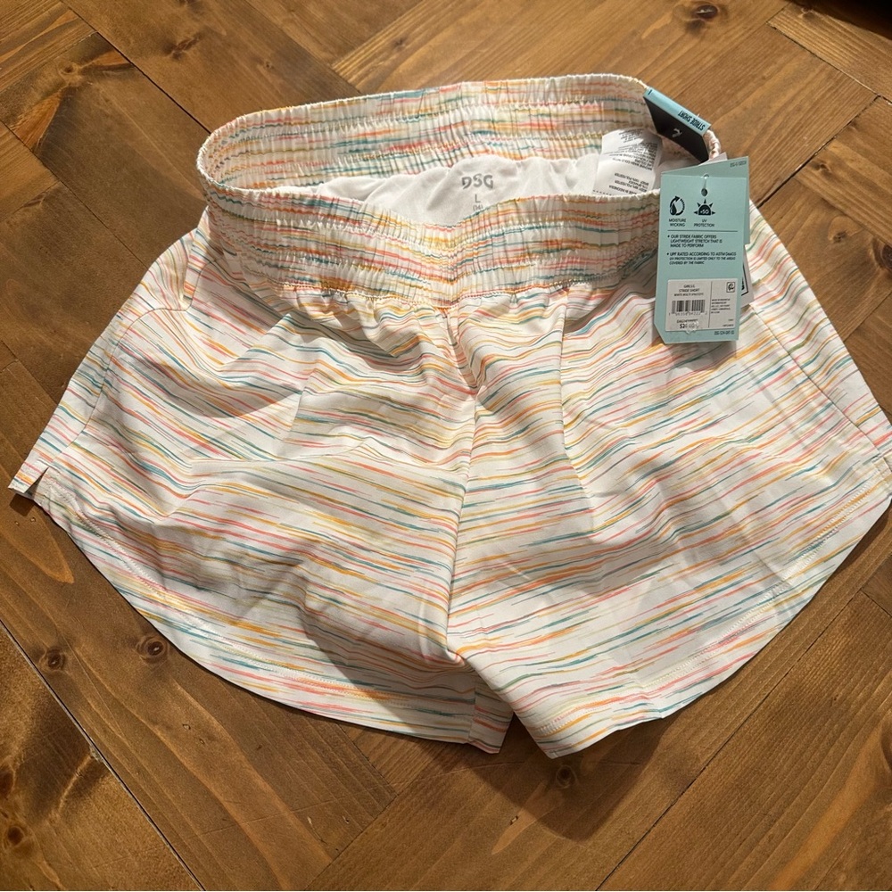 NWT DSG Stride Shorts - Girls Large - White Spacedye